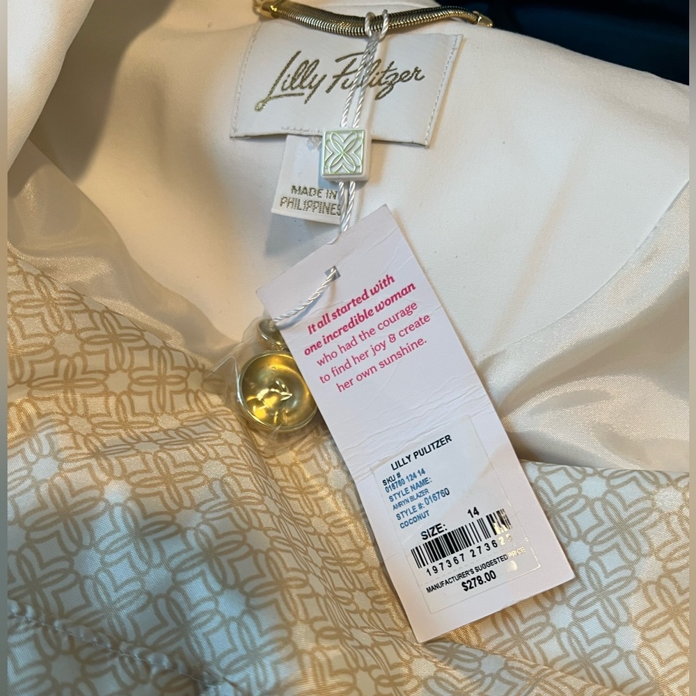 NEW LILLY PULITZER AMRYN Stylish Cream Blazer - Picture 12 of 14